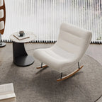 Fauteuil à bascule ergonomique en bois rembourré pour salon
