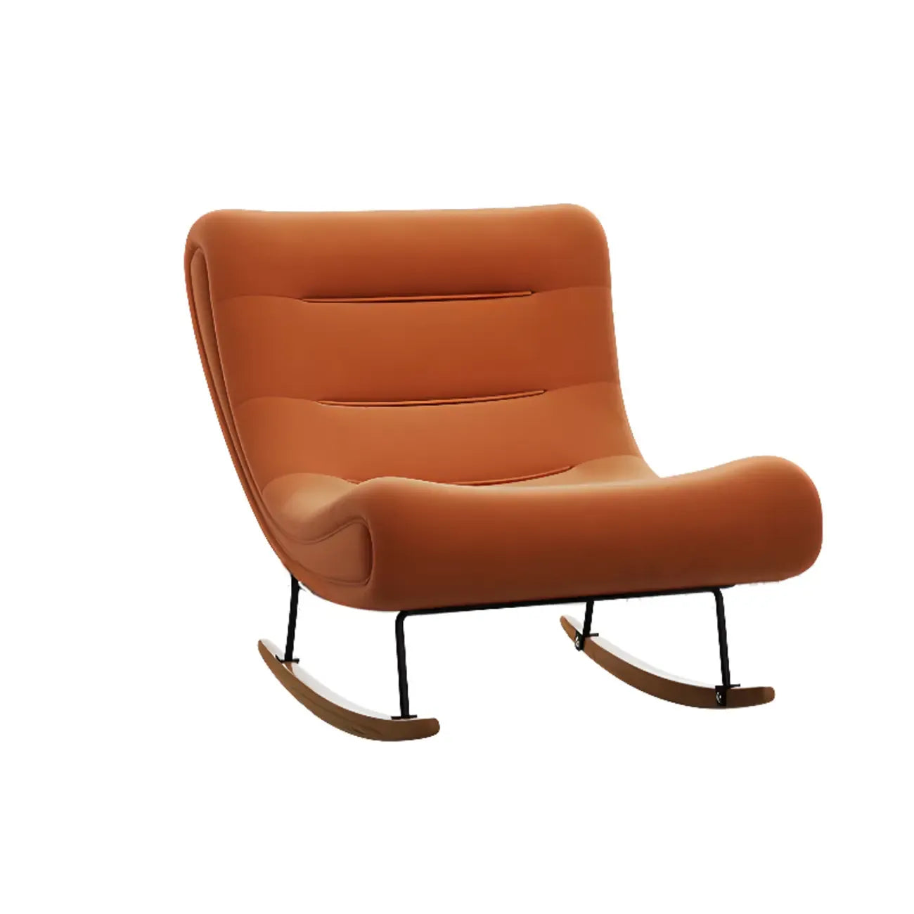 Fauteuil à bascule ergonomique en bois rembourré pour salon