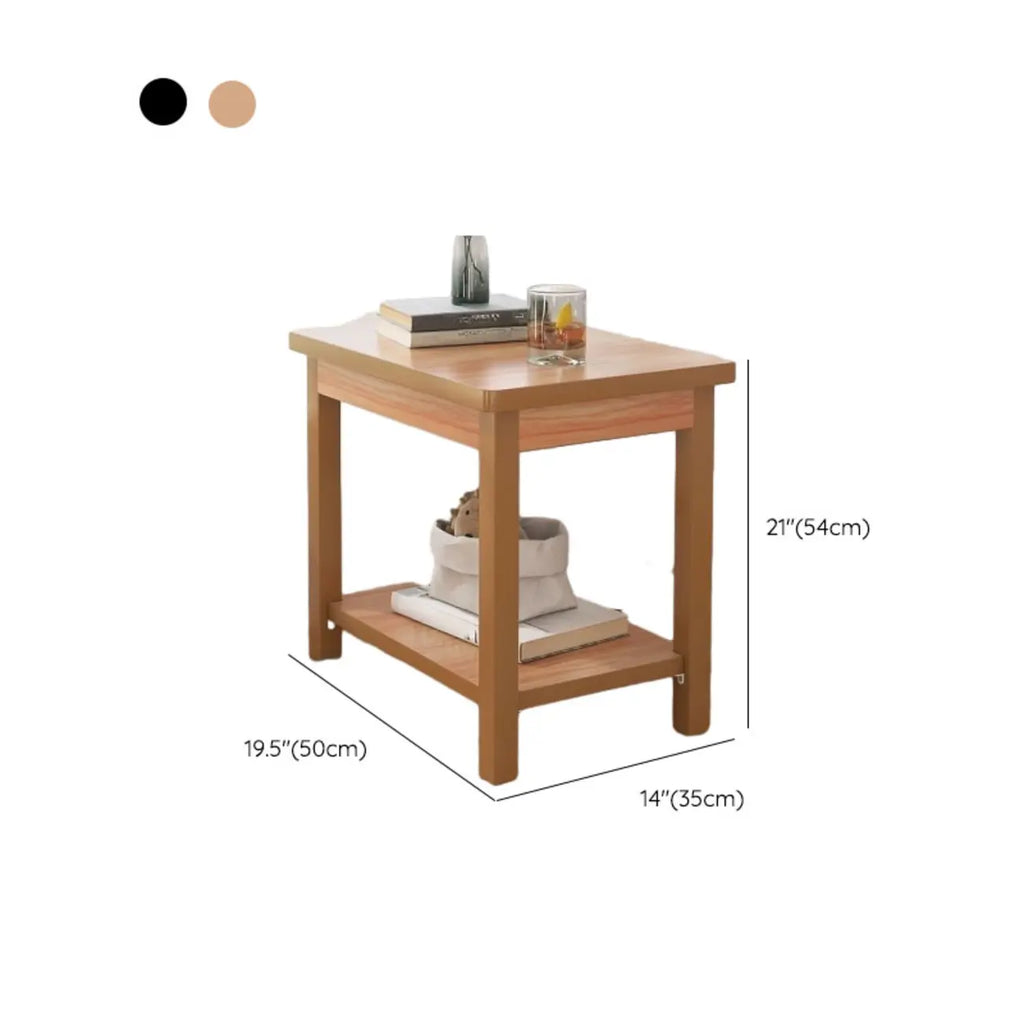 Table d'appoint minimaliste en bois noir avec rangement pour salon