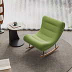 Fauteuil à bascule ergonomique en bois rembourré pour salon
