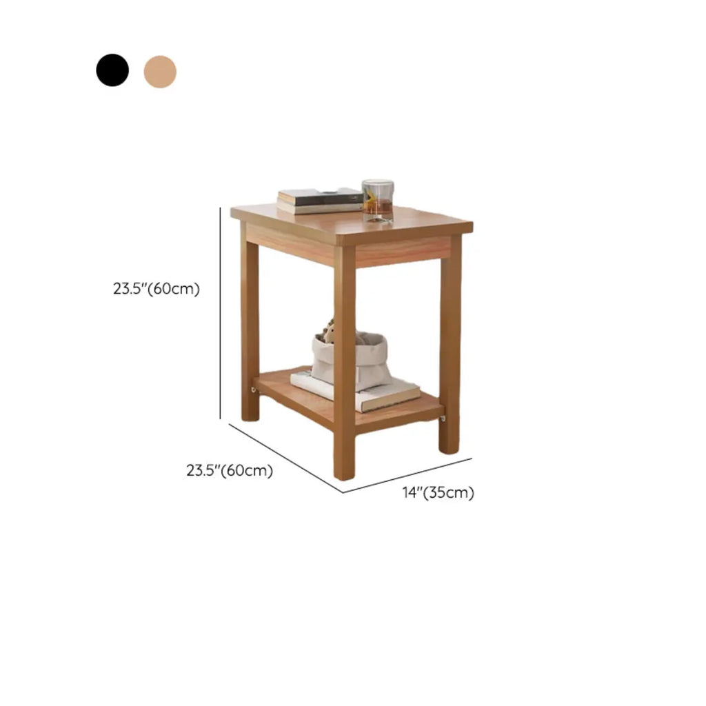 Table d'appoint minimaliste en bois noir avec rangement pour salon