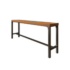 Table de bar longue contemporaine en bois avec repose-pieds en métal pour 8 personnes