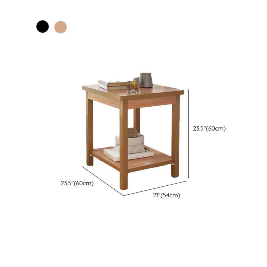 Table d'appoint minimaliste en bois noir avec rangement pour salon