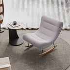 Fauteuil à bascule ergonomique en bois rembourré pour salon