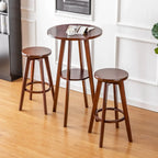 Table de bar ronde moderne en bois marron, couleur expresso, idéale pour les repas