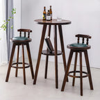 Table de bar ronde moderne en bois marron, couleur expresso, idéale pour les repas