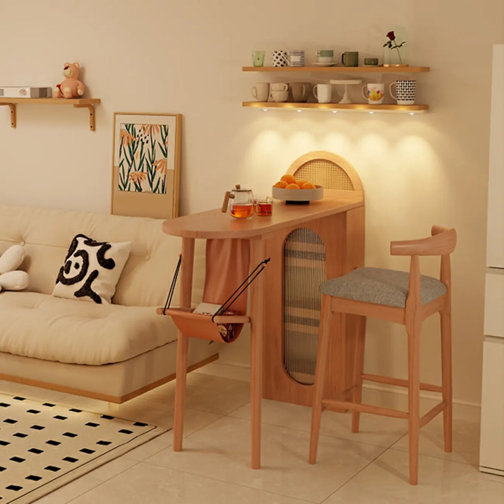Table de bar moderne en bois de 122 cm avec tiroir de rangement