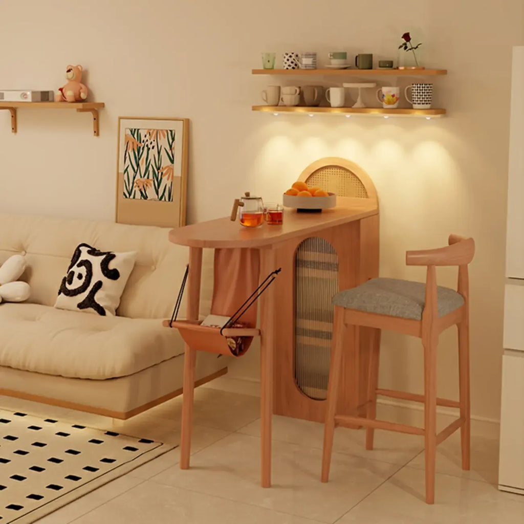 Table de bar moderne en bois de 122 cm avec tiroir de rangement
