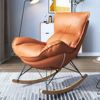 Fauteuil à bascule en flanelle avec repose-pieds pour salon