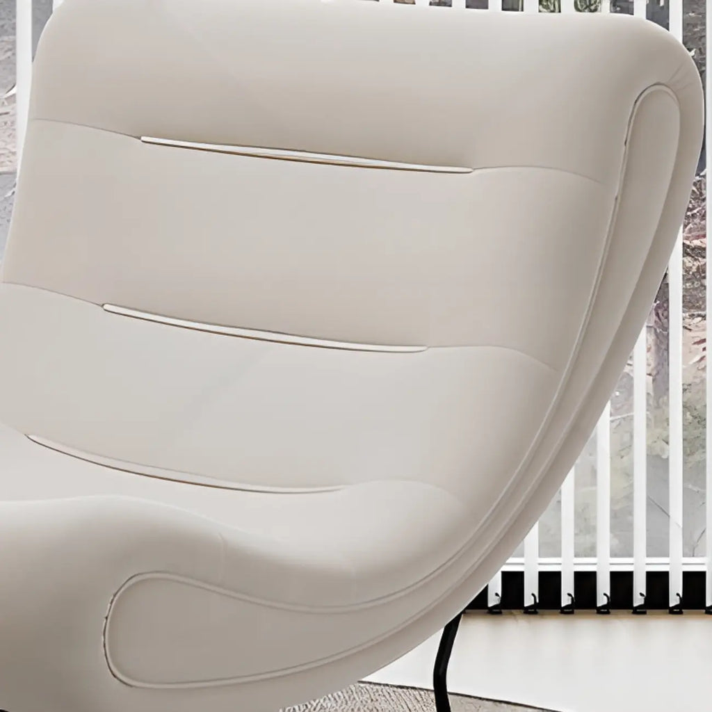 Fauteuil à bascule ergonomique en bois rembourré pour salon