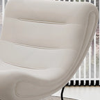 Fauteuil à bascule ergonomique en bois rembourré pour salon
