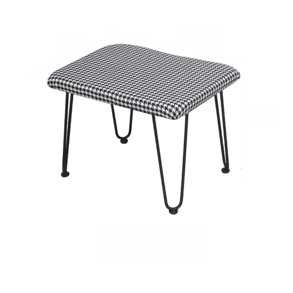 Fauteuil à bascule en bois rembourré de tissu technique avec accoudoirs encastrés