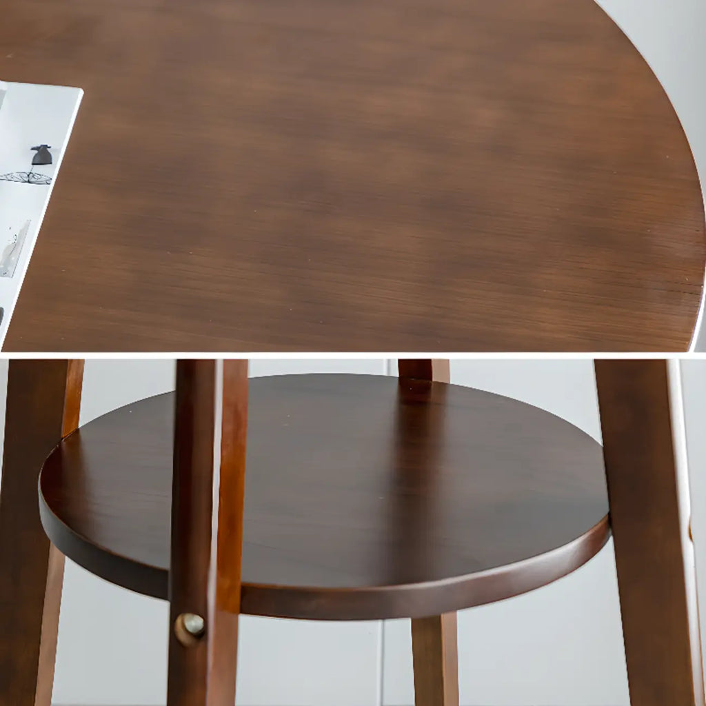 Table de bar ronde moderne en bois marron, couleur expresso, idéale pour les repas