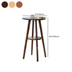 Table de bar ronde moderne en bois marron, couleur expresso, idéale pour les repas