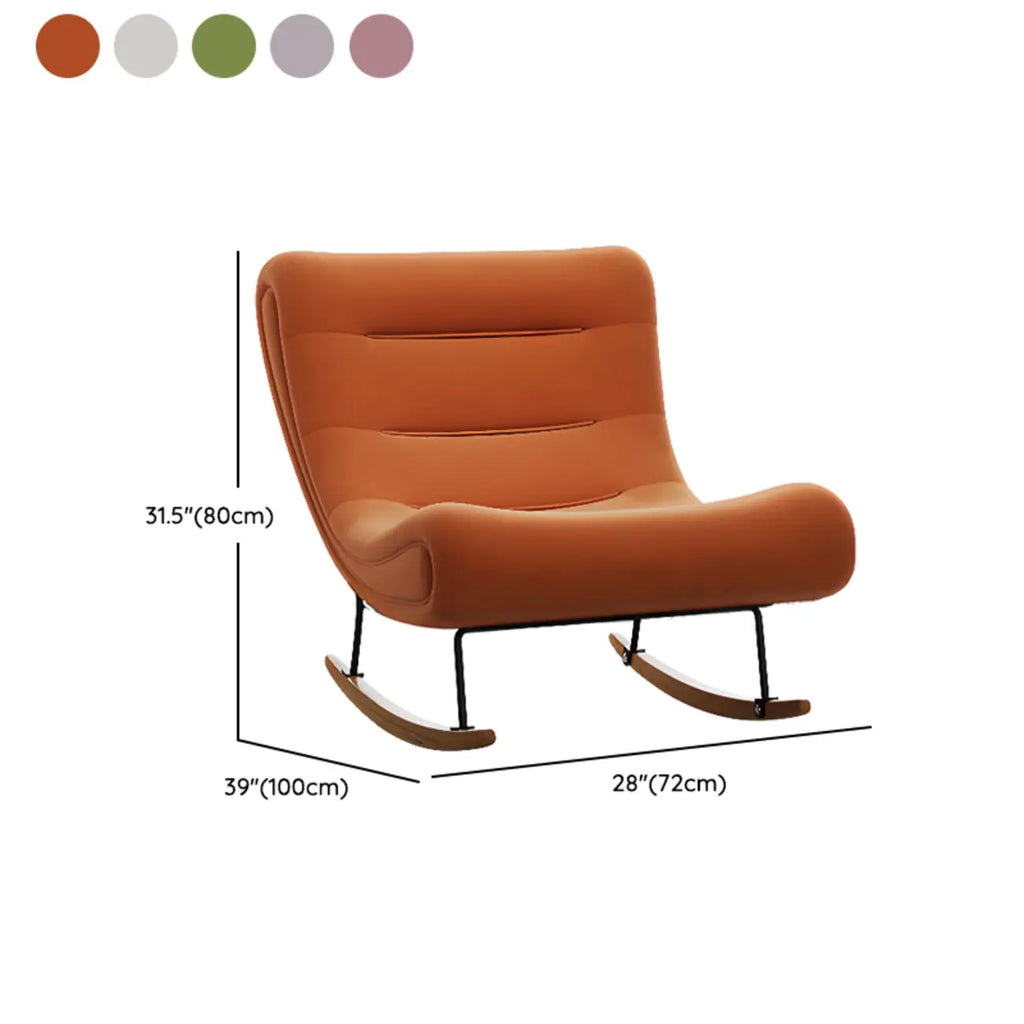 Fauteuil à bascule ergonomique en bois rembourré pour salon