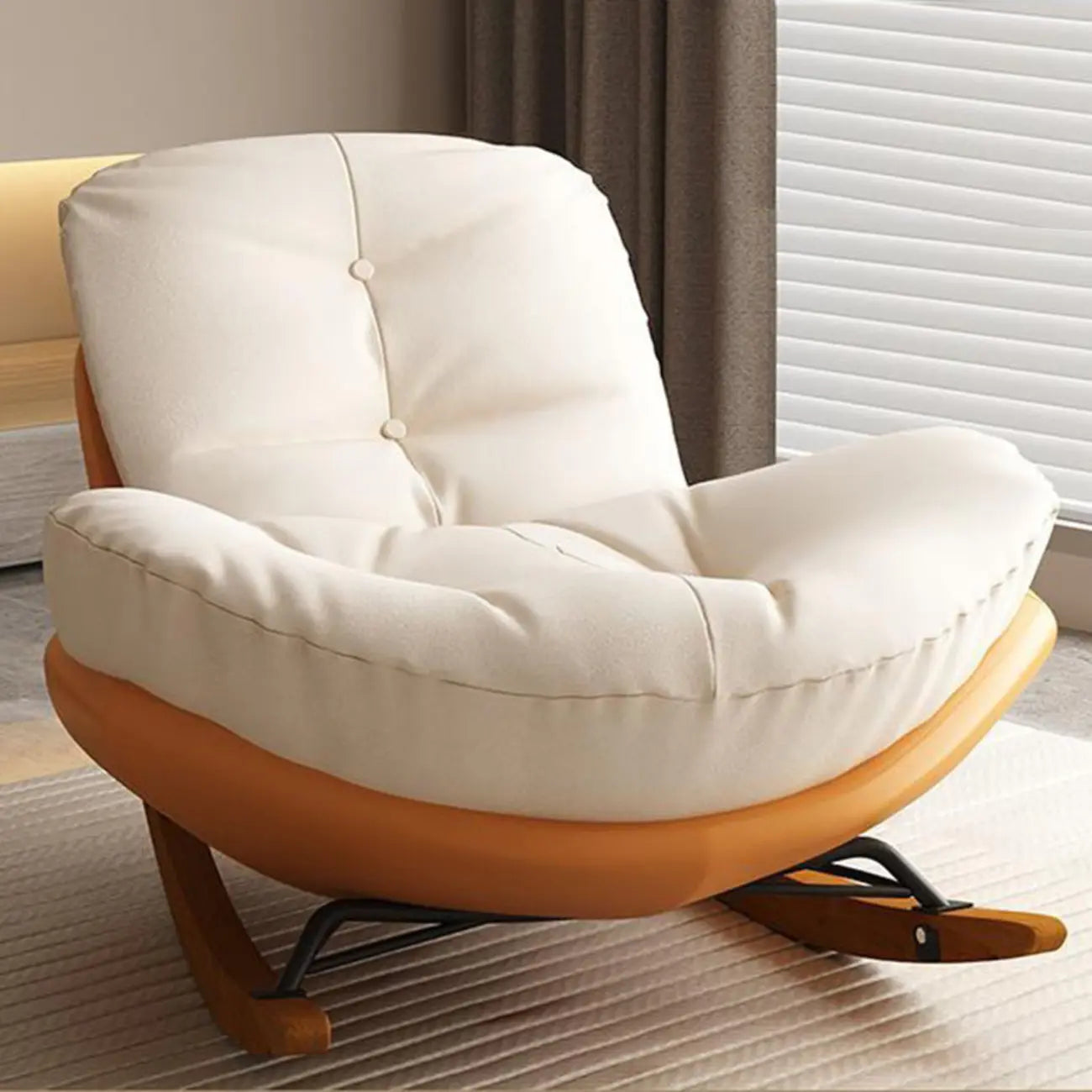 Fauteuil à bascule rembourré moderne pour salons élégants