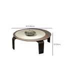 Ensemble de 2 tables basses gigognes rondes en marbre avec base en bois