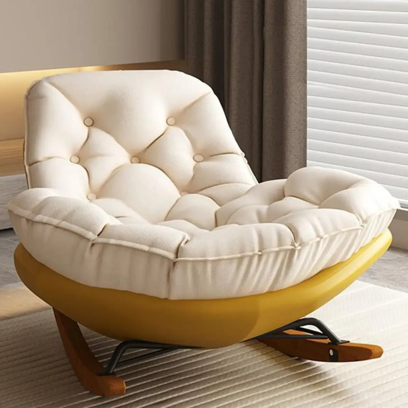 Fauteuil à bascule rembourré moderne pour salons élégants