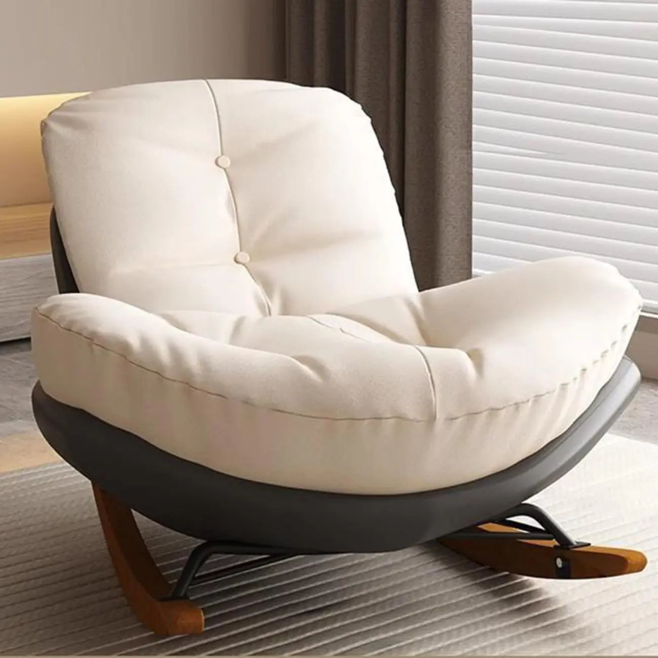 Fauteuil à bascule rembourré moderne pour salons élégants