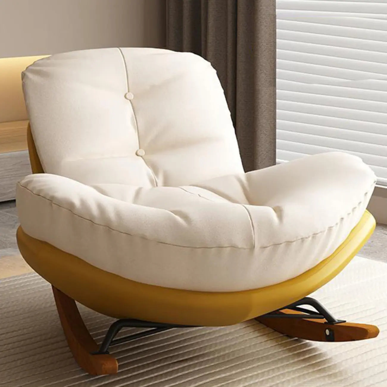 Fauteuil à bascule rembourré moderne pour salons élégants