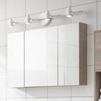 Grand luminaire mural droit en métal à 4 lumières pour salle de bain