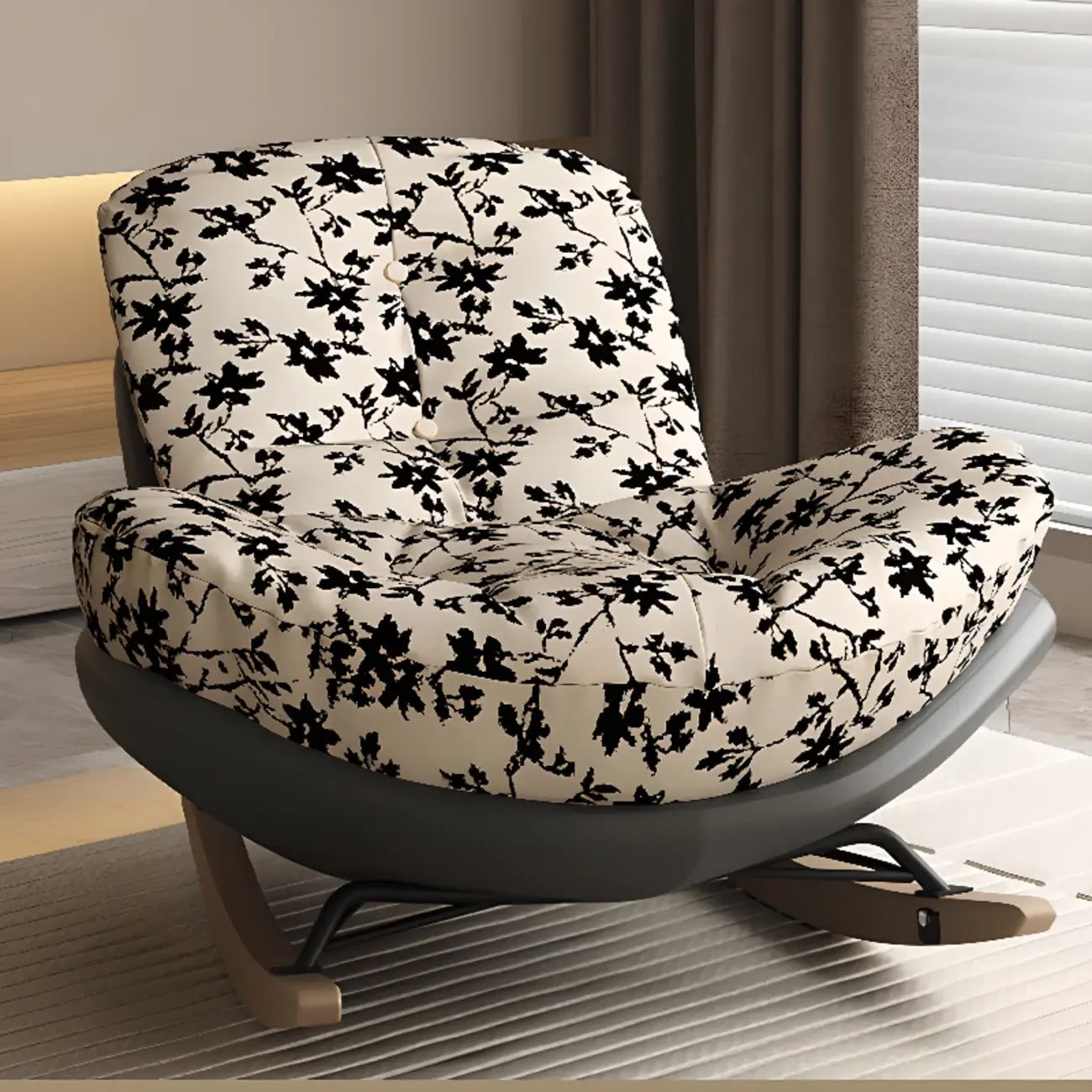 Fauteuil à bascule rembourré moderne pour salons élégants