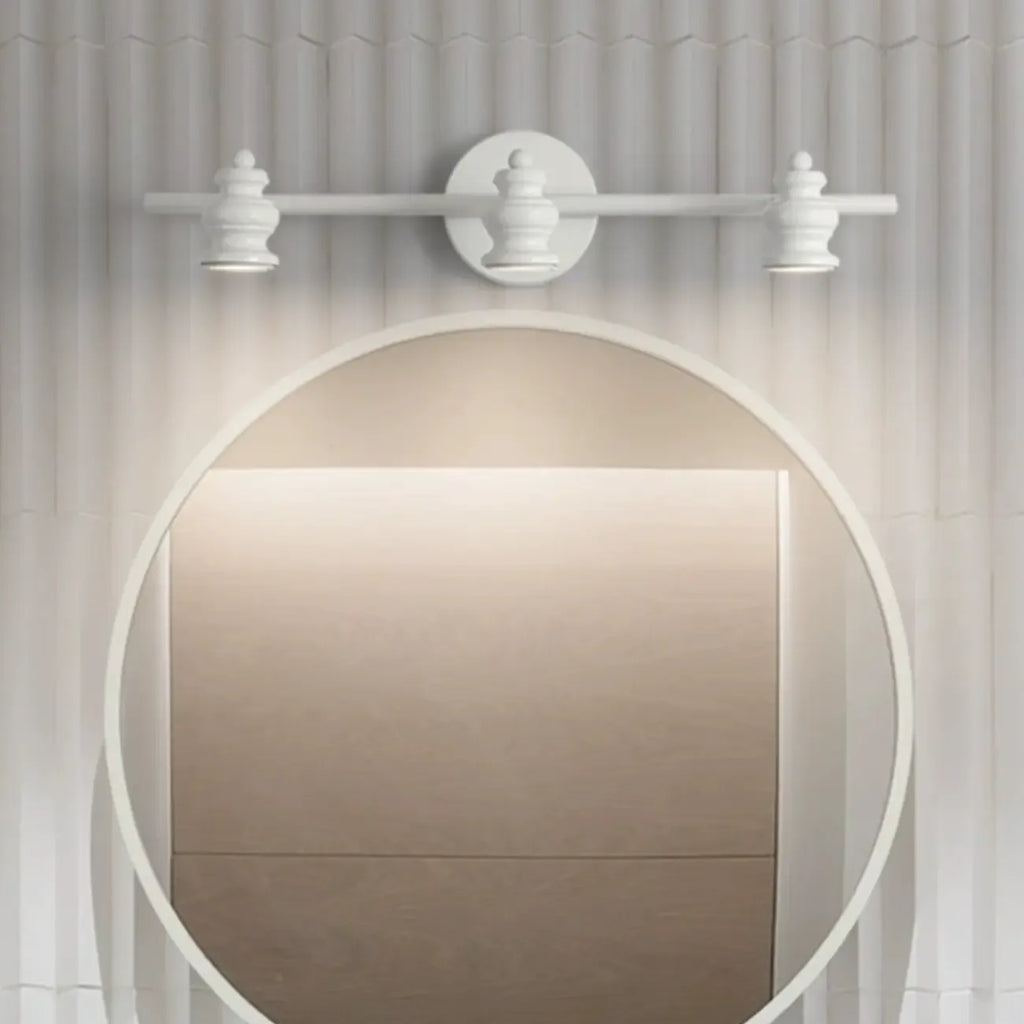 Grand luminaire mural droit en métal à 4 lumières pour salle de bain