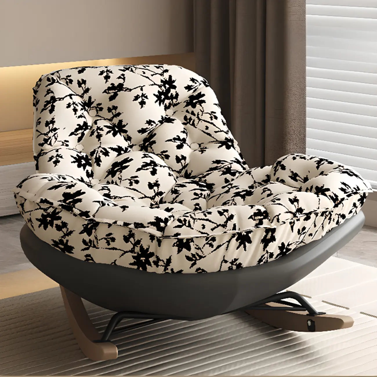 Fauteuil à bascule rembourré moderne pour salons élégants