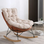 Fauteuil à bascule recouvert de coton avec coussins amovibles