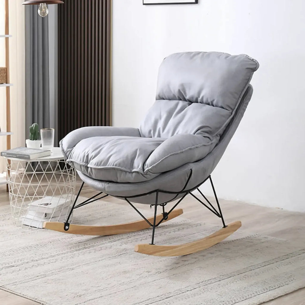 Fauteuil à bascule recouvert de coton avec coussins amovibles