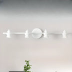 Grand luminaire mural droit en métal à 4 lumières pour salle de bain