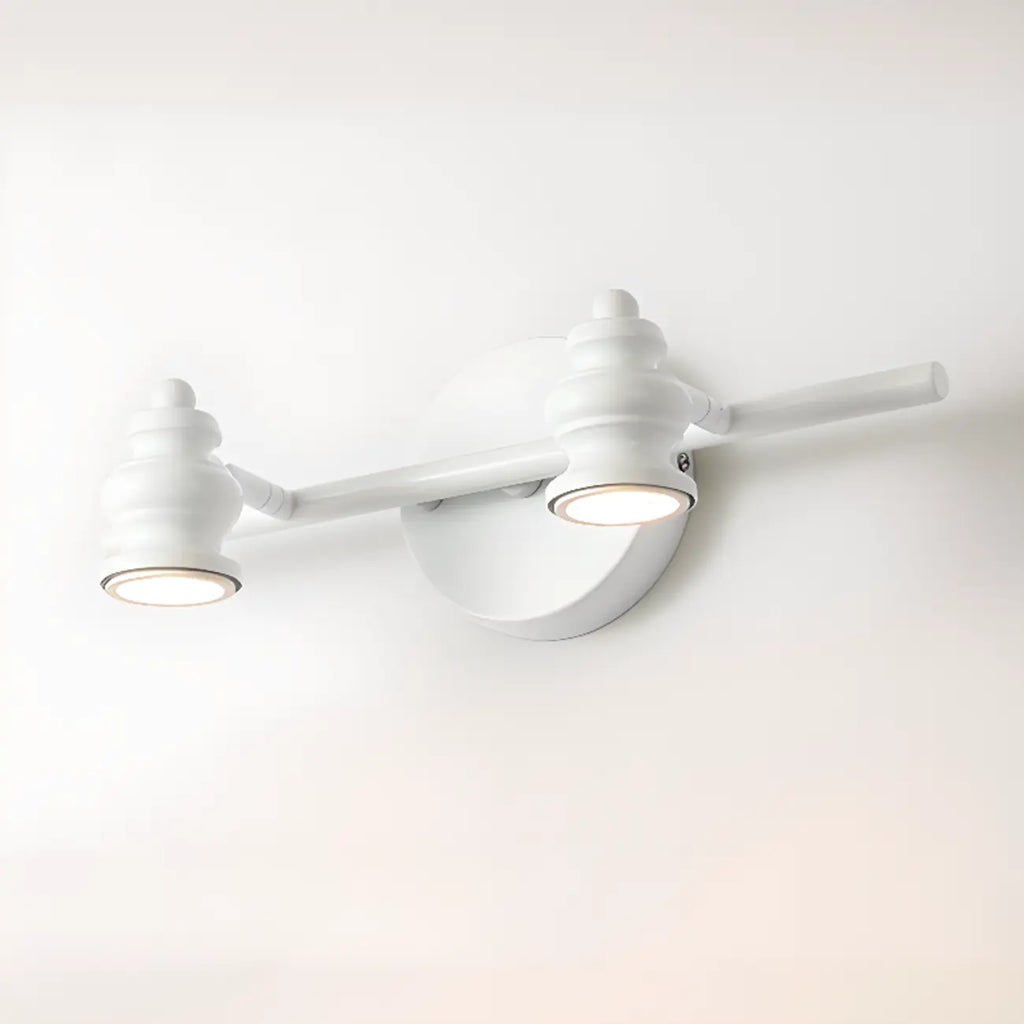 Grand luminaire mural droit en métal à 4 lumières pour salle de bain