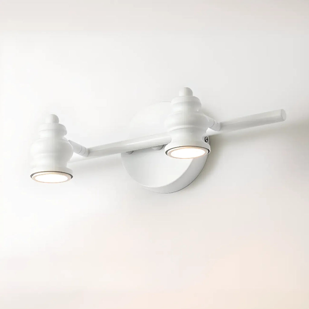 Grand luminaire mural droit en métal à 4 lumières pour salle de bain