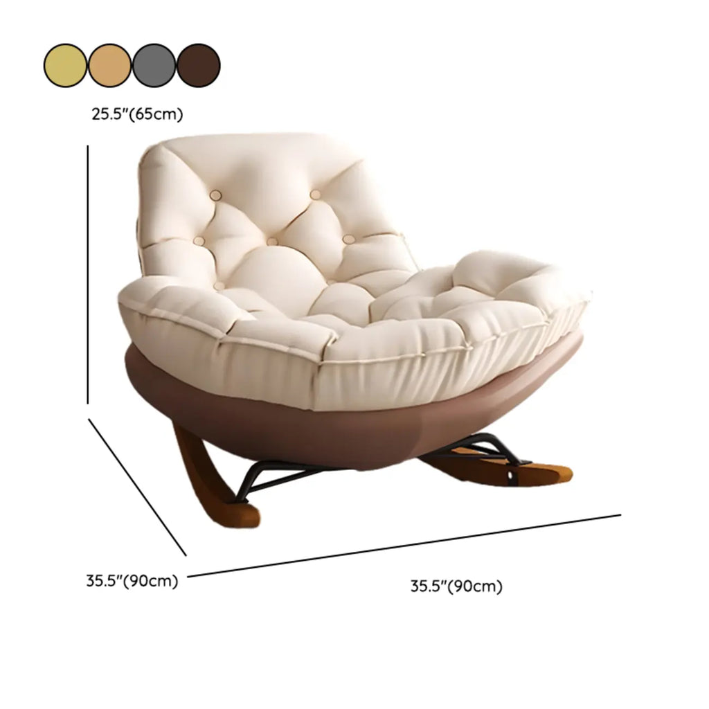 Fauteuil à bascule rembourré moderne pour salons élégants