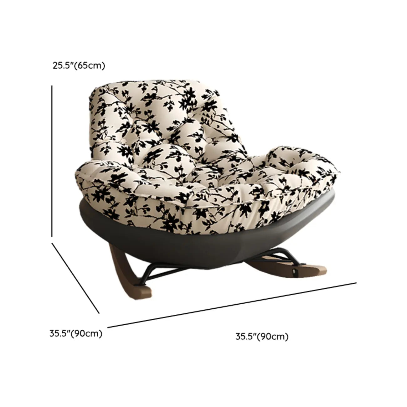 Fauteuil à bascule rembourré moderne pour salons élégants