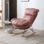 Fauteuil à bascule recouvert de coton avec coussins amovibles