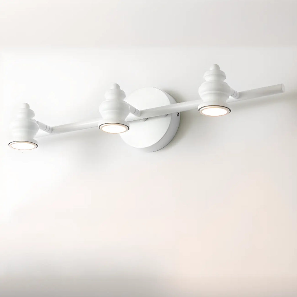 Grand luminaire mural droit en métal à 4 lumières pour salle de bain