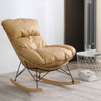 Fauteuil à bascule recouvert de coton avec coussins amovibles