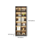 Vitrine autoportante en bois gris et verre avec éclairage