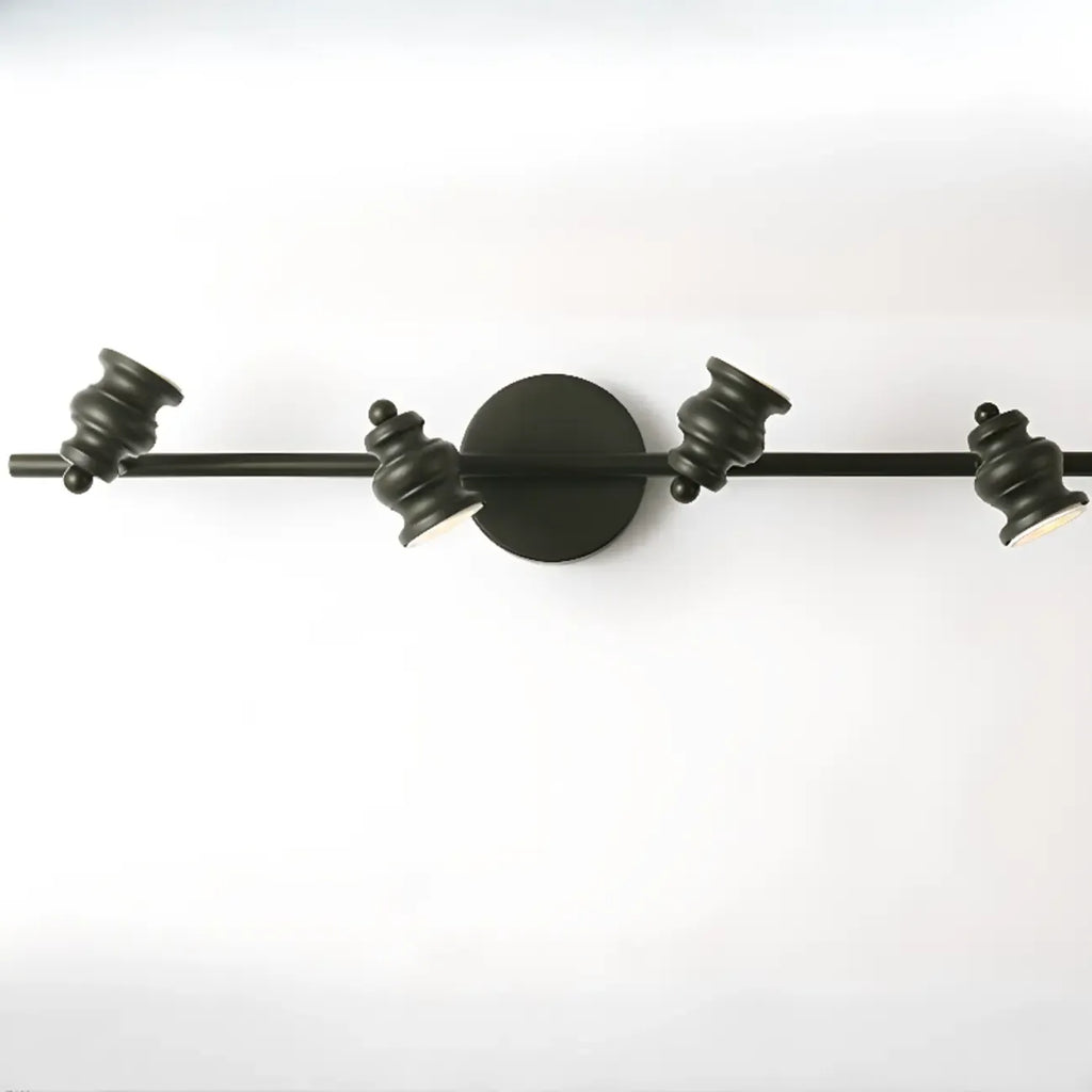 Grand luminaire mural droit en métal à 4 lumières pour salle de bain