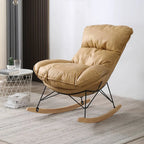 Fauteuil à bascule recouvert de coton avec coussins amovibles