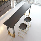 Table de bar de luxe en métal noir avec pieds dorés pour 8 personnes