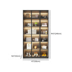 Vitrine autoportante en bois gris et verre avec éclairage