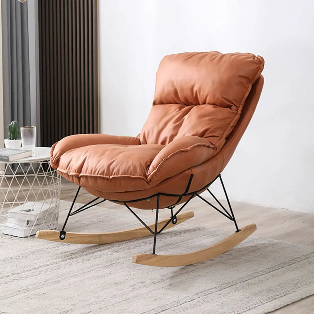 Fauteuil à bascule recouvert de coton avec coussins amovibles