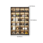 Vitrine autoportante en bois gris et verre avec éclairage