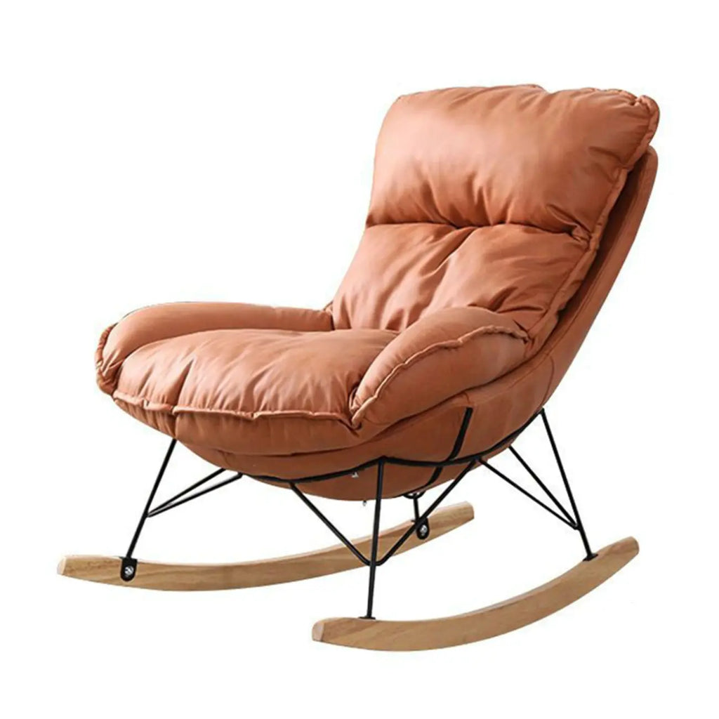Fauteuil à bascule recouvert de coton avec coussins amovibles