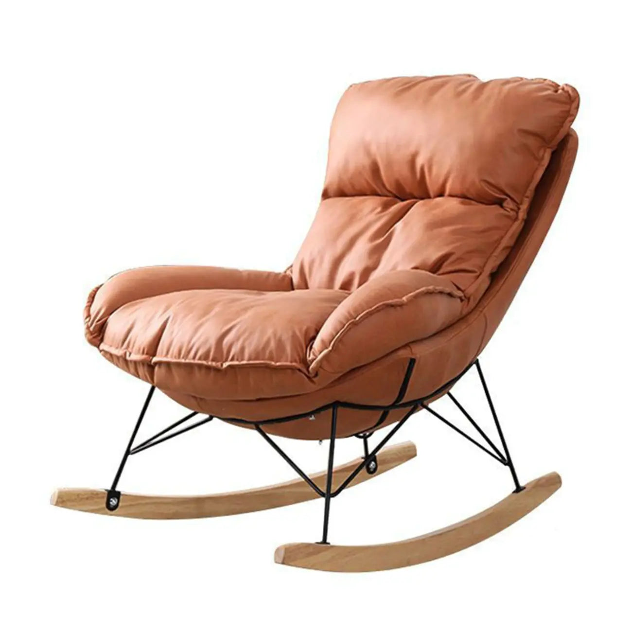 Fauteuil à bascule recouvert de coton avec coussins amovibles