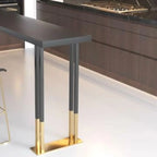 Table de bar de luxe en métal noir avec pieds dorés pour 8 personnes