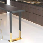 Table de bar de luxe en métal noir avec pieds dorés pour 8 personnes
