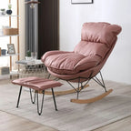 Fauteuil à bascule recouvert de coton avec coussins amovibles